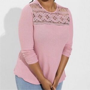 Torrid || Waffle Crochet Yoke Top
